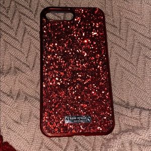 Kate Spade red glitter iphone 7/8 plus case